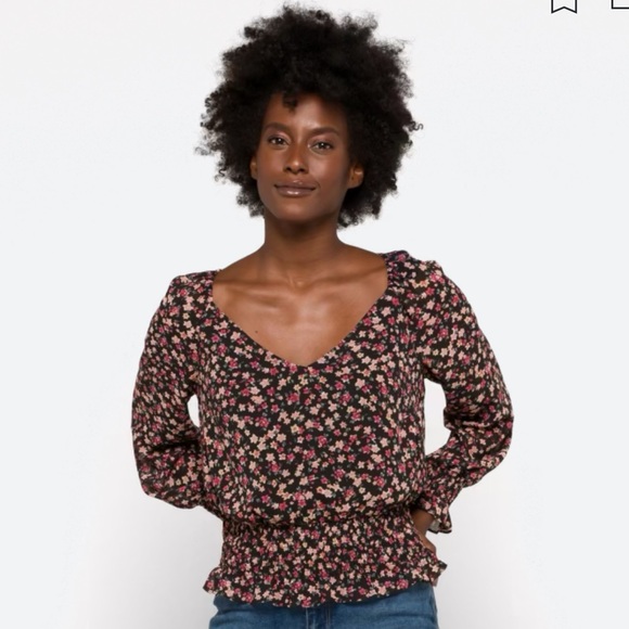 LUSH floral blouse, black & pink - Picture 2 of 11